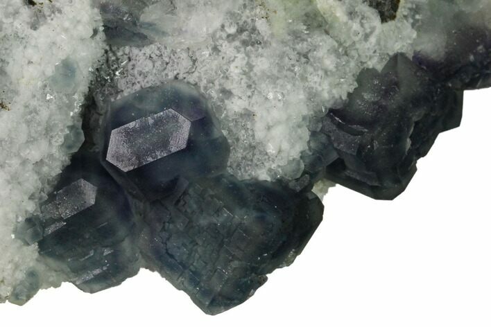 Multicolored Fluorite Crystals on Quartz - China #164012